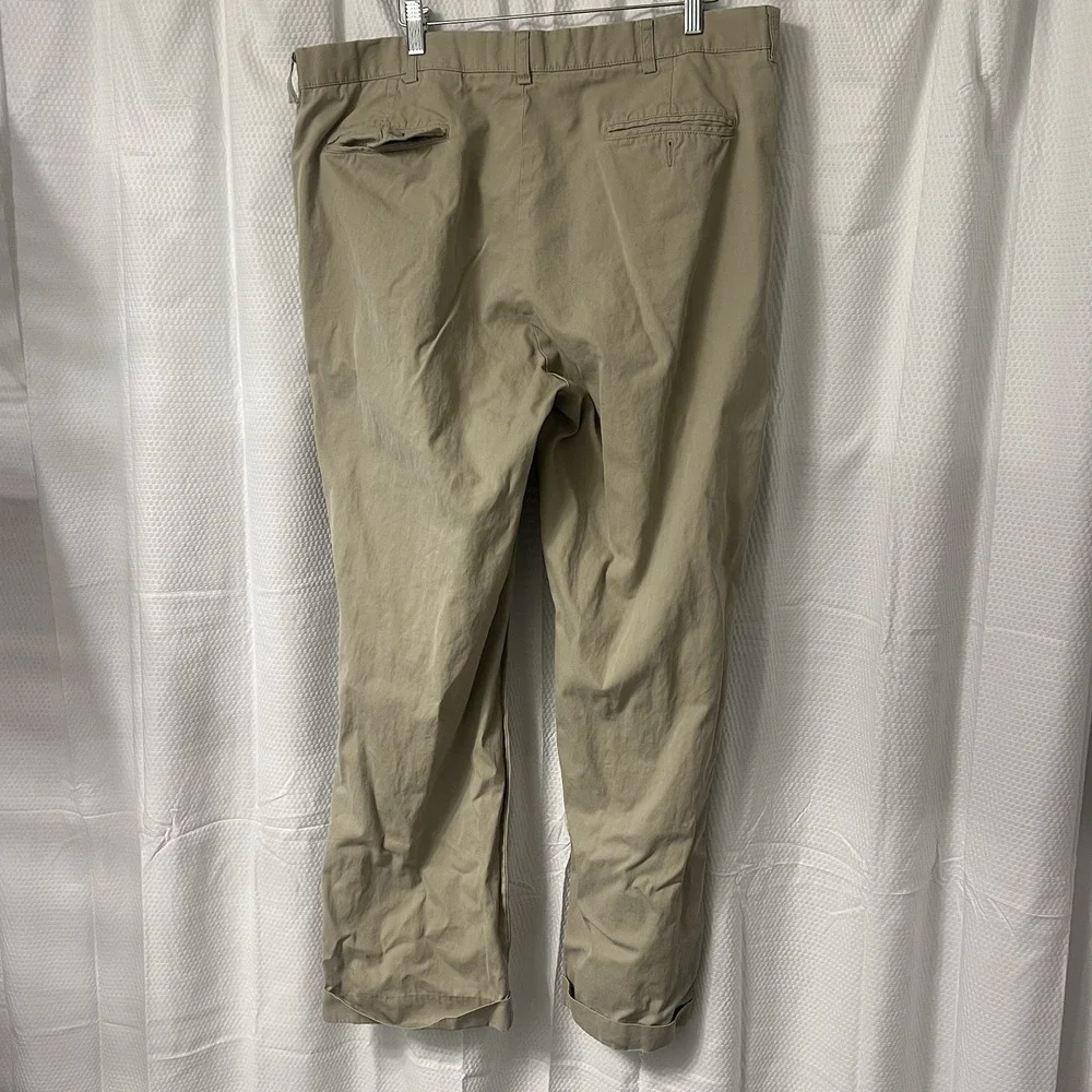 Polo Ralph Lauren Pants Mens 38x32‎ Khaki Hammond Pleated Chino Cuffed READ